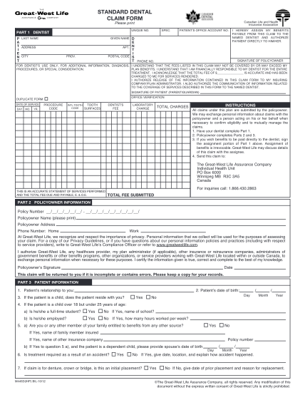 34935865-fillable-great-west-life-dental-claim-form