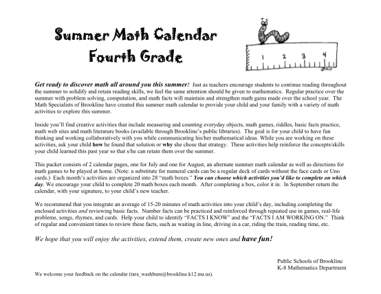 350101806-summer-math-calendar-fourth-grade-john-d-runkle-school-runkle