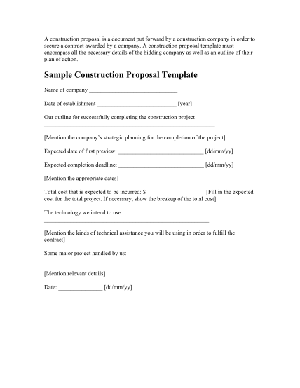 42 construction project proposal sample pdf page 3 - Free to Edit ...