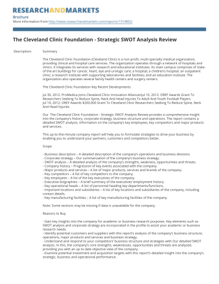 35178872-fillable-cleveland-clinic-swot-analysis-form