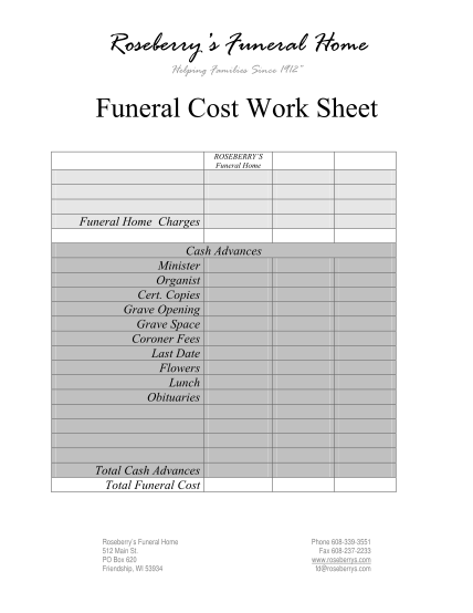 351908977-roseberryamp39s-funeral-home-funeral-cost-work-sheet