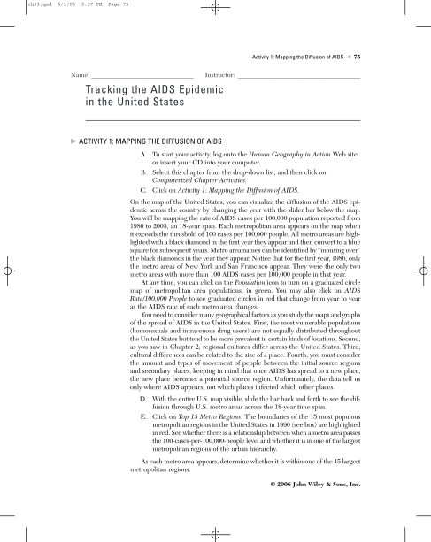35197971-qxd-6106-337-pm-page-75-activity-1-mapping-the-diffusion-of-aids-75-name-instructor-tracking-the-aids-epidemic-in-the-united-states-activity-1-mapping-the-diffusion-of-aids-a