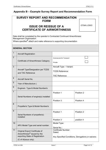 352437159-survey-report-and-recommendation-form-issue-or-reissue-of-airsafety