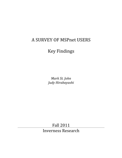 352551146-a-survey-of-mspnet-users-key-findings-inverness-research-inverness-research