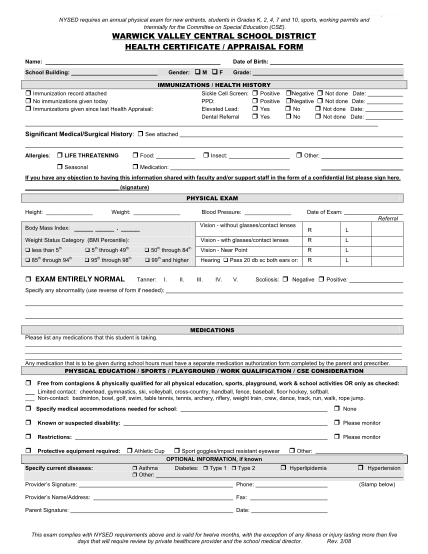 35309045-physical-examination-form-warwick-valley-central-school-district