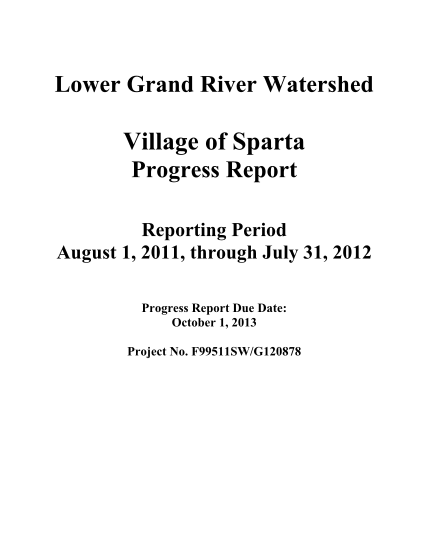 353614485-lower-grand-river-watershed-village-of-sparta-progress-report-reporting-period-august-1-2011-through-july-31-2012-progress-report-due-date-october-1-2013-project-no-lgrow