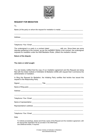 35427220-request-for-mediation-form-examples