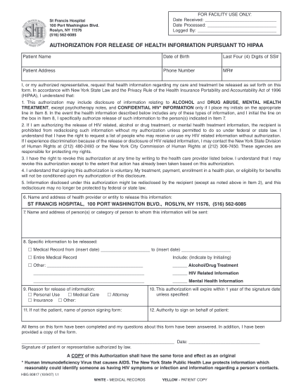 35443714-for-facility-use-only-date-received-date-processed-logged-by-st-francis-hospital-100-port-washington-blvd