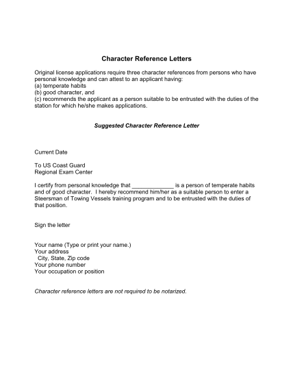 27 Character Reference Letter Sample Free To Edit Download Print Cocodoc