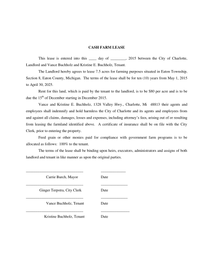 17 Farm Land Lease Agreement Free To Edit Download Print CocoDoc