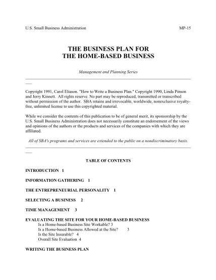 358801785-small-business-administration-mp15-the-business-plan-for-the-homebased-business-management-and-planning-series-copyright-1991-carol-eliason-yourbizplan