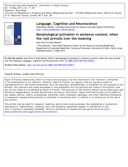 359064125-morphological-activation-in-sentence-context-language-cognition-and-neuroscience-2014-doi-langnum-haifa-ac