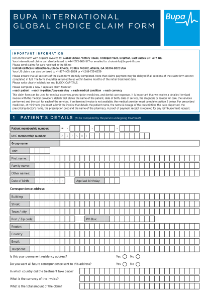 16 United Healthcare International Claims Free To Edit Download And Print Cocodoc 6354