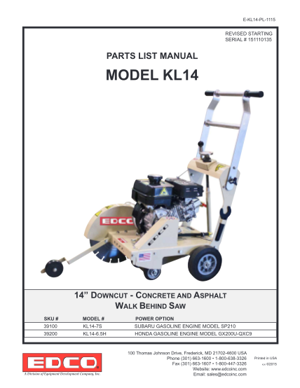 360181135-parts-list-manual-model-kl14-home-edco