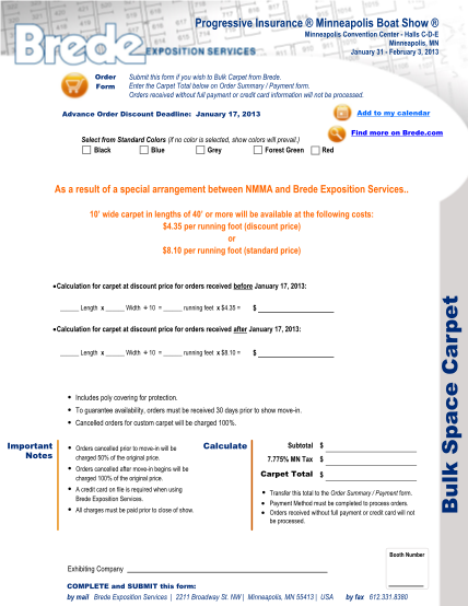 360285056-progressive-insurance-minneapolis-boat-show-minneapolis-convention-center-halls-cde-minneapolis-mn-january-31-february-3-2013-order-form-submit-this-form-if-you-wish-to-bulk-carpet-from-brede