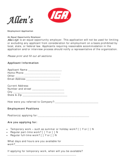 36159971-fillable-iga-blank-employment-application-form