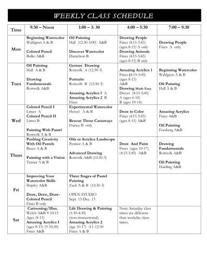 27 Weekly College Schedule page 2 - Free to Edit, Download & Print