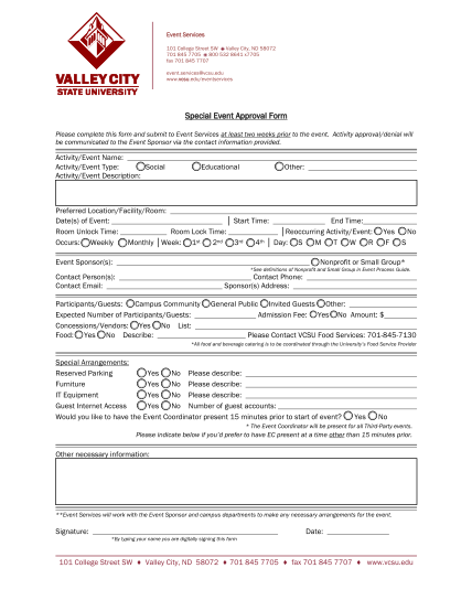36231500-special-event-approval-form-valley-city-state-university-vcsu