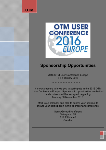 363070781-otm-sponsorship-opportunities-2016-otm-user-conference-europe-35-february-2016-it-is-our-pleasure-to-invite-you-to-participate-in-the-2016-otm-user-conference-europe