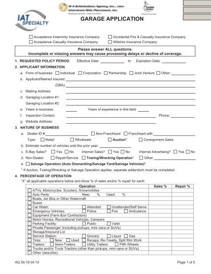 364493476-print-form-submit-to-was-submit-to-irp-garage-application-acceptance-indemnity-insurance-company-acceptance-casualty-insurance-company-occidental-fire-ampamp