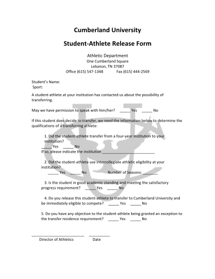 36505401-cumberland-university-student-athlete-release-form