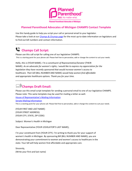 367341401-planned-parenthood-advocates-of-michigan-champs-contact-template-use-this-handy-guide-to-help-you-script-your-call-or-personal-email-to-your-legislator-miplannedparenthood