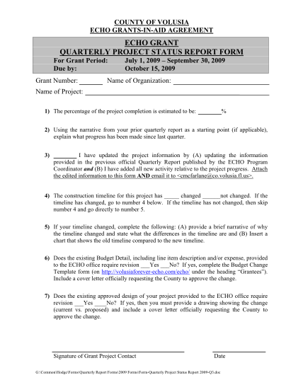 36786549-form-quarterly-project-status-report-2009-q3doc
