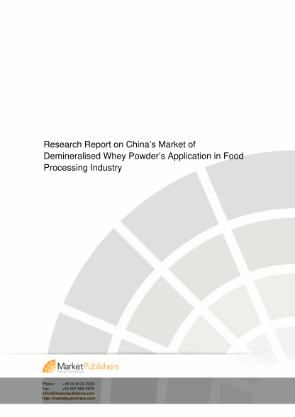 36823120-research-report-on-chinaamp39s-market-of-demineralised-whey