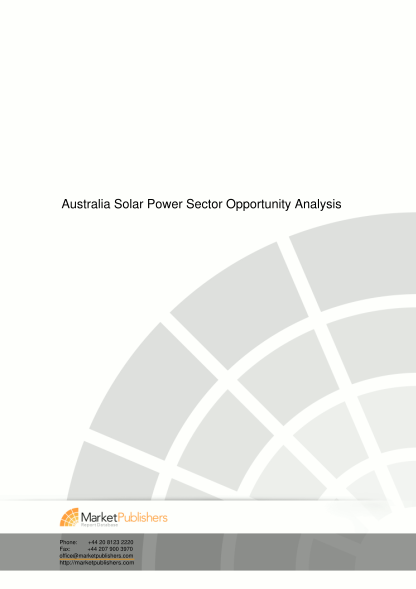 36823894-australia-solar-power-sector-analysis-market-research-report
