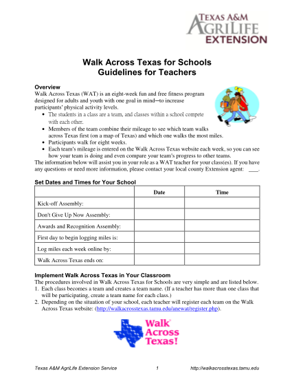 368687974-instructions-for-teachers-walk-across-texas-texas-aampm-university