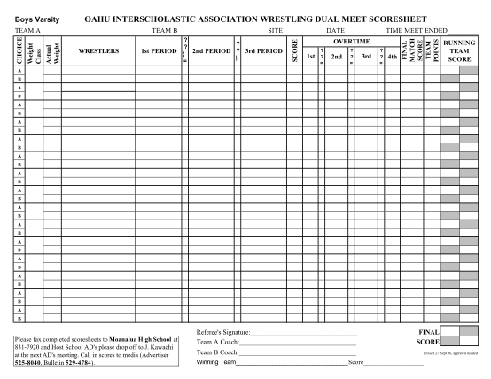 55 Wrestling Score Sheet page 2 Free to Edit Download Print CocoDoc