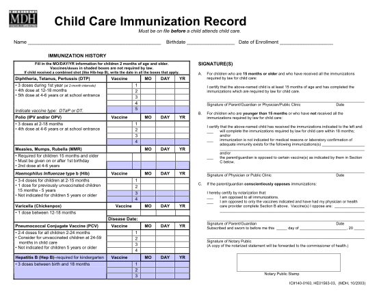 42 Immunization Card Pdf Free To Edit Download Print CocoDoc