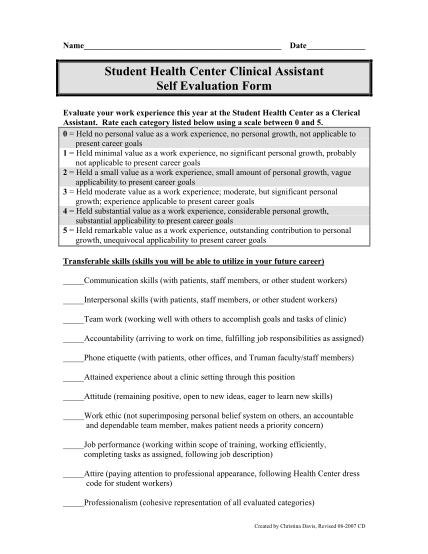 373963956-student-health-center-clerical-assistant-evaluation-form
