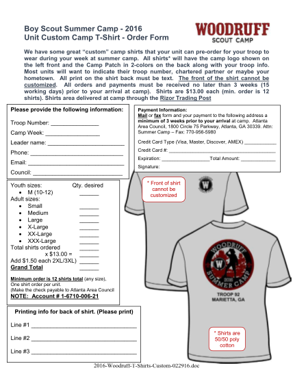 Homecoming T-Shirt Order Form 1  Shirt order, Order form, Custom