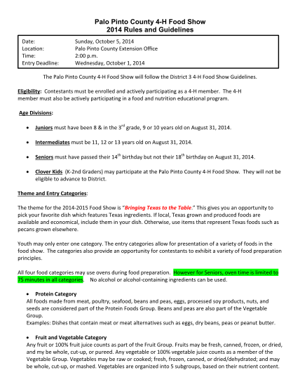 374500949-palo-pinto-county-4h-food-show-2014-rules-and-guidelines-date-location-time-entry-deadline-sunday-october-5-2014-palo-pinto-county-extension-oce-200-p-palopinto-agrilife