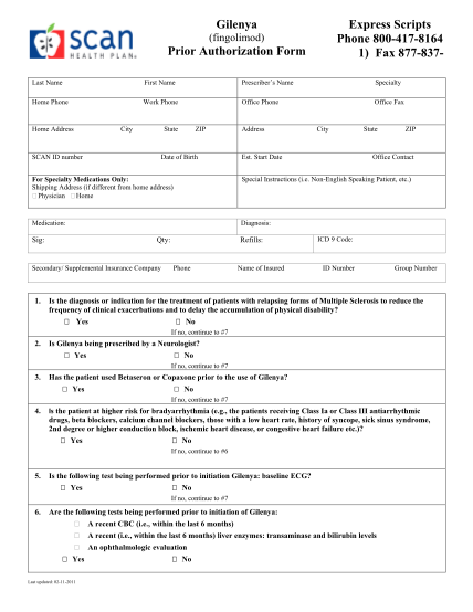 37553167-fillable-express-scripts-gilenya-prior-authorization-form