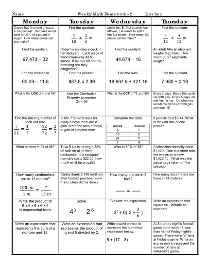 376228816-weekly-math-review-answer-key