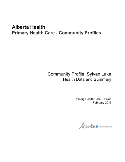 37751589-primary-health-care-community-profile-sylvan-lake-alberta-health-has-developed-reports-demographicsocio-economicpopulation-health-statistics-relevant-to-phc-for-alberta-communities