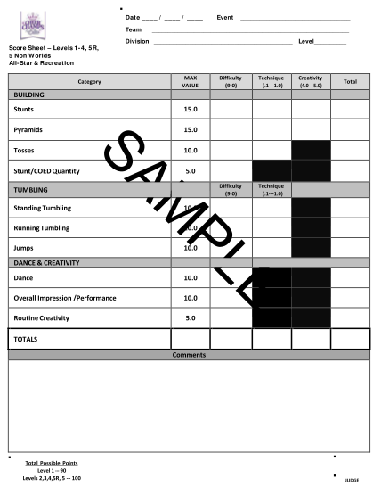 15 Cheerleading Judges Score Sheet Free To Edit Download Print 