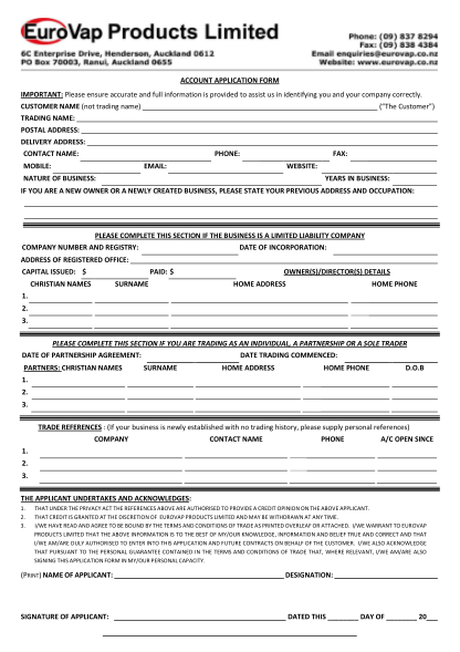 17 Credit Application Form Template Uk Free To Edit Download Print 