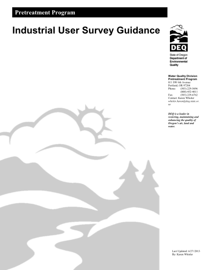 37854579-industrial-user-survey-guidance-2013-department-of-deq-state-or