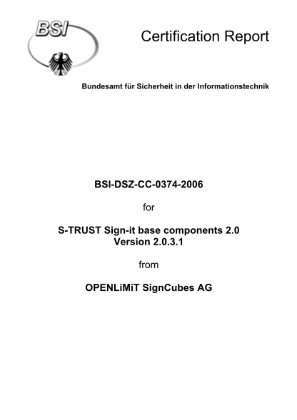 37952247-certification-report-bsi-dsz-cc-0374-2006-certification-report-bsi-dsz-cc-0374-2006-commoncriteriaportal
