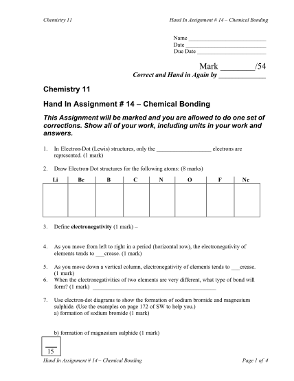 chemistry 11 hand in assignment #5