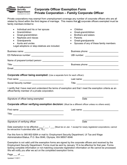 38294090-corporate-officer-exemption-form-private-corporation-employment-esd-wa