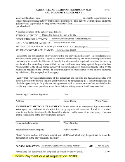 383111877-parentlegal-guardian-permission-slip-and-indemnity-agreement-11706-your-sondaughter-ward-is-eligible-to-participate-in-a-schoolparish-sponsored-activity-that-requires-permission