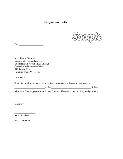 63 formal resignation letter sample with notice period page 4 - Free to ...