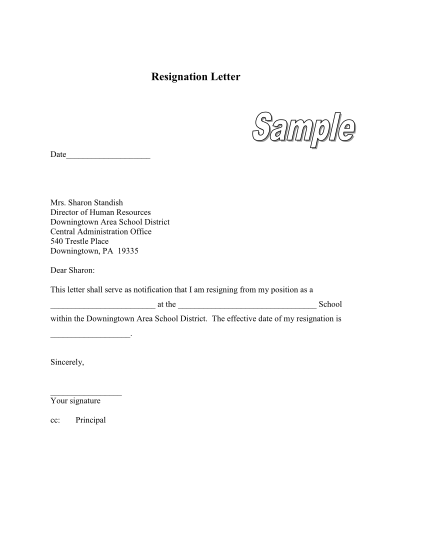 63 Formal Resignation Letter Sample With Notice Period Page 4 Free To 