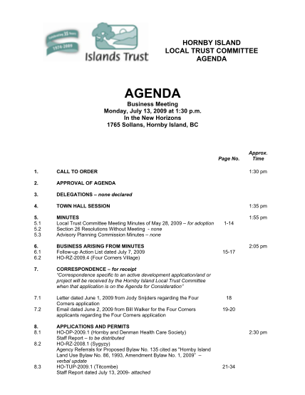 38392021-hornby-ltc-meeting-agenda-july-13-2009-hornby-ltc-meeting-agenda-july-13-2009-islandstrust-bc