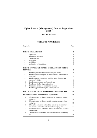38493462-alpine-resorts-management-interim-regulations-2009-statutory-rule-legislation-vic-gov