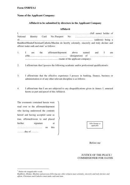 38647521-form-snbfia1-name-of-the-applicant-company-affidavit-to-be-cbsl-gov